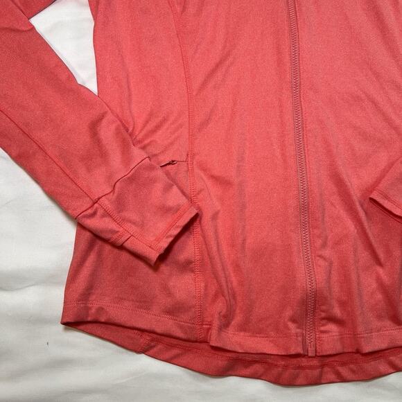 Title Nine Sunbuster Hoodie Womens Size M Coral Pink Full Zip Thumb Holes Travel - Picture 3 of 12